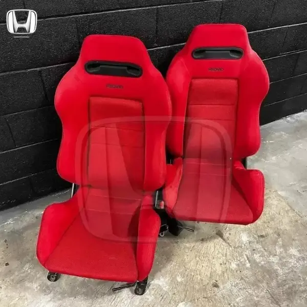 Authentic Red DC2 Type R Recaro Seats with Rails  No rips, mint condition