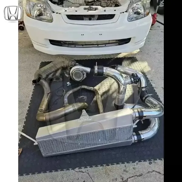 !!!! KSERIES TURBO KIT !!!!  Kseries 1320 turbo kit T3 turbo manifold 6266 Precision turbo journal bearing 44mm tial wastegate 50mm tial blow off valve 3 port boost solenoid Vertical flow intercooler 1000hp inlet and outlet same side 3inch downpipe Wasteg