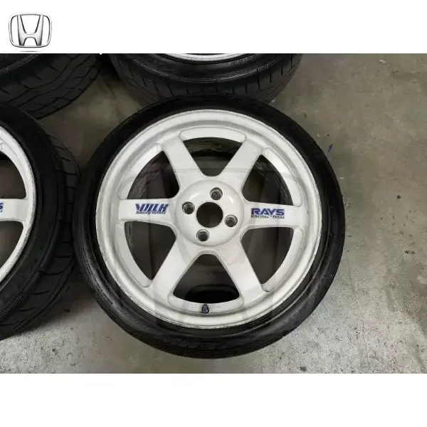 Volk Rays TE37 OG 17x7.5 +40 4x100 Original finish. Has light curbs nothing too major. Paint chipping around the lips. No bends or cracks. Tires are usable. But recommend replacing soon. 215/40/17 falken ax is rt615k