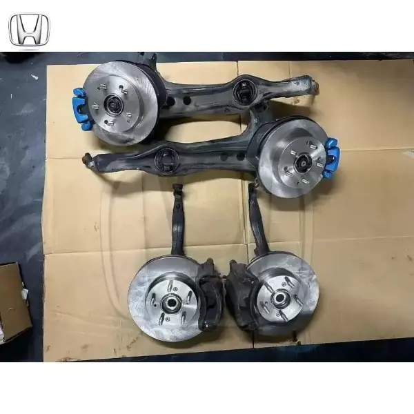 5 Lug Conversion 32mm Civic and Integra Available is a 5 lug conversion ready to bolt up to your 92-00 civic or 94-01 integra.  Fitted with brand new ball joints, rear trailing arm bushings, rotors and new pads, wheel bearings and hubs all around.